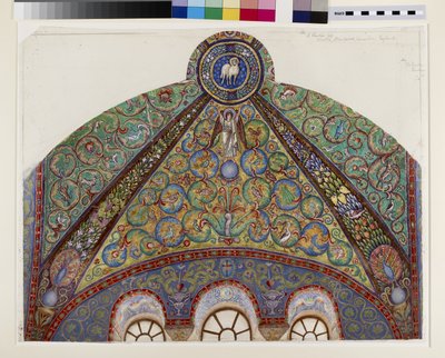 Disegno dei mosaici nella volta del presbiterio di San Vitale, Ravenna, 1884 da Thomas Matthews Rooke